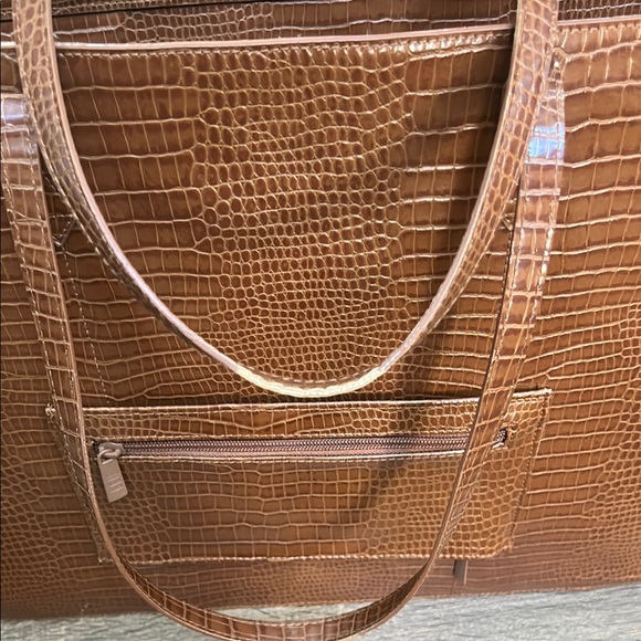BEIS Brown Croc-Embossed Tote Bag with Shoulder Strap - Picture 9 of 10